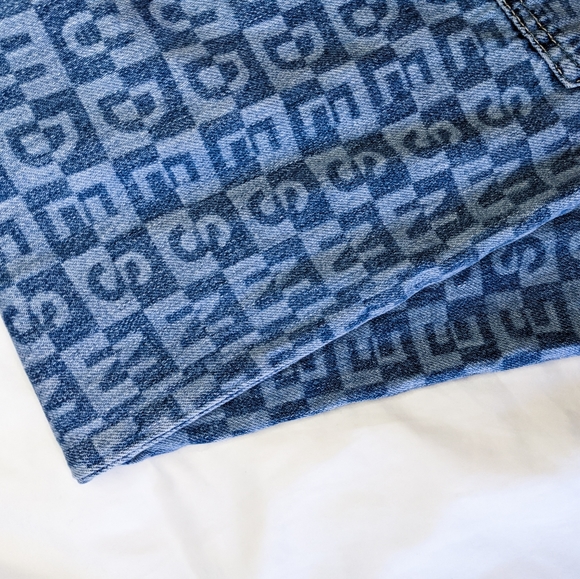 Urban Outfitters BDG Nudes Lettering High Waisted Wide Leg Raw Hem Denim Jeans - Picture 11 of 15